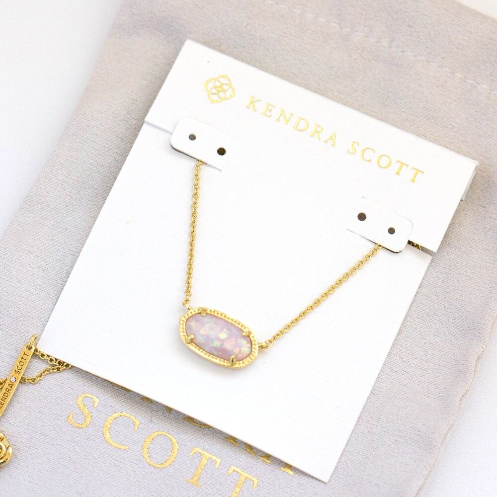 Kendra Scott Elisa Gold Short Pendant Necklace White Opal